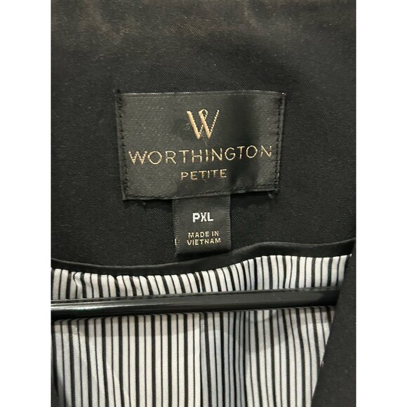 Worthington Womens Black Blazer Jacket One Button Closure Sz XL Petite - Picture 5 of 8